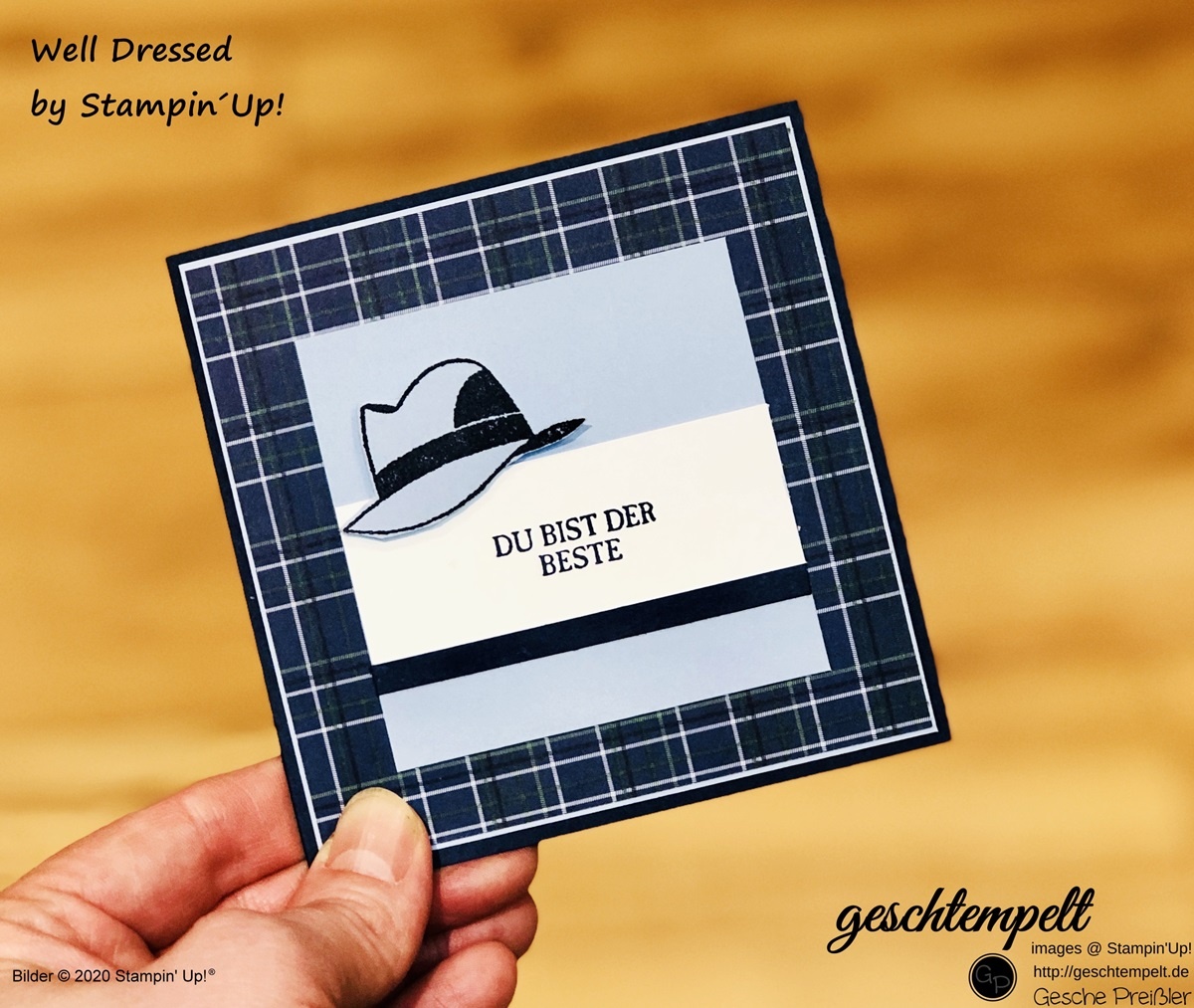 Geschtempelt Stampin Up Gratispramie Geschenk Gratis Pramie Sale A Bration Well Dressed Mannomann Golfclub Mannerkarte Maskulin Hut Grusskarte Fur Manner Geburtstagskarte Grluckwusch Diy Selbermachen Basteln Mit Papier Stempeln